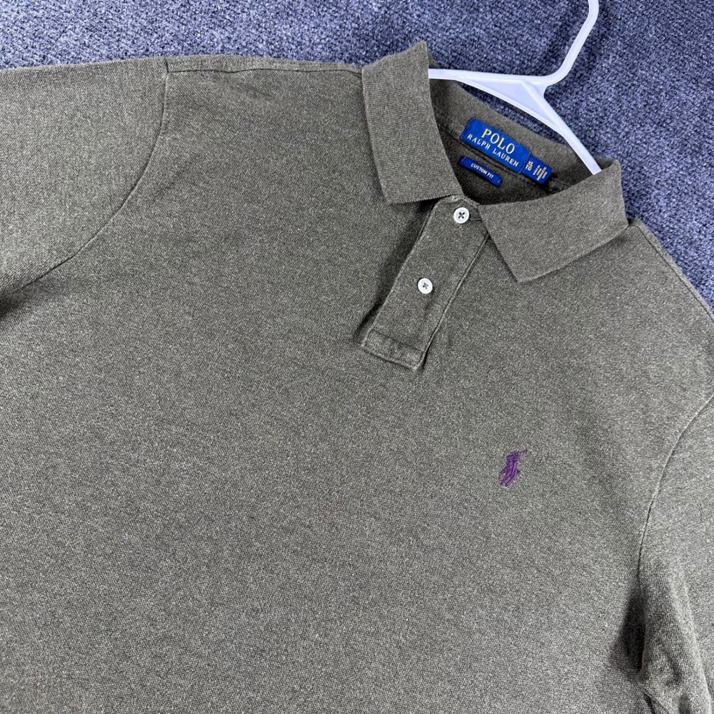Polo Ralph Lauren Polo Shirt Mens XL Extra Large Olive Custom Fit Pony Logo